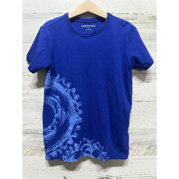 Crewcuts Other - Crewcuts Graphic Tee Boys Small 6/7 Blue Gear Sprocket EUC